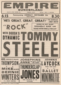 Tommy Steele Empire Sunderland. Image courtesy of Bradford Timeline.